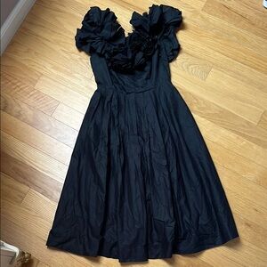 Anthropologie Black Ruffled Sundress Cocktail